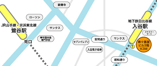 かつら・増毛のK3M　地図イラスト